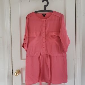 Pink Long Top with adjustable belt